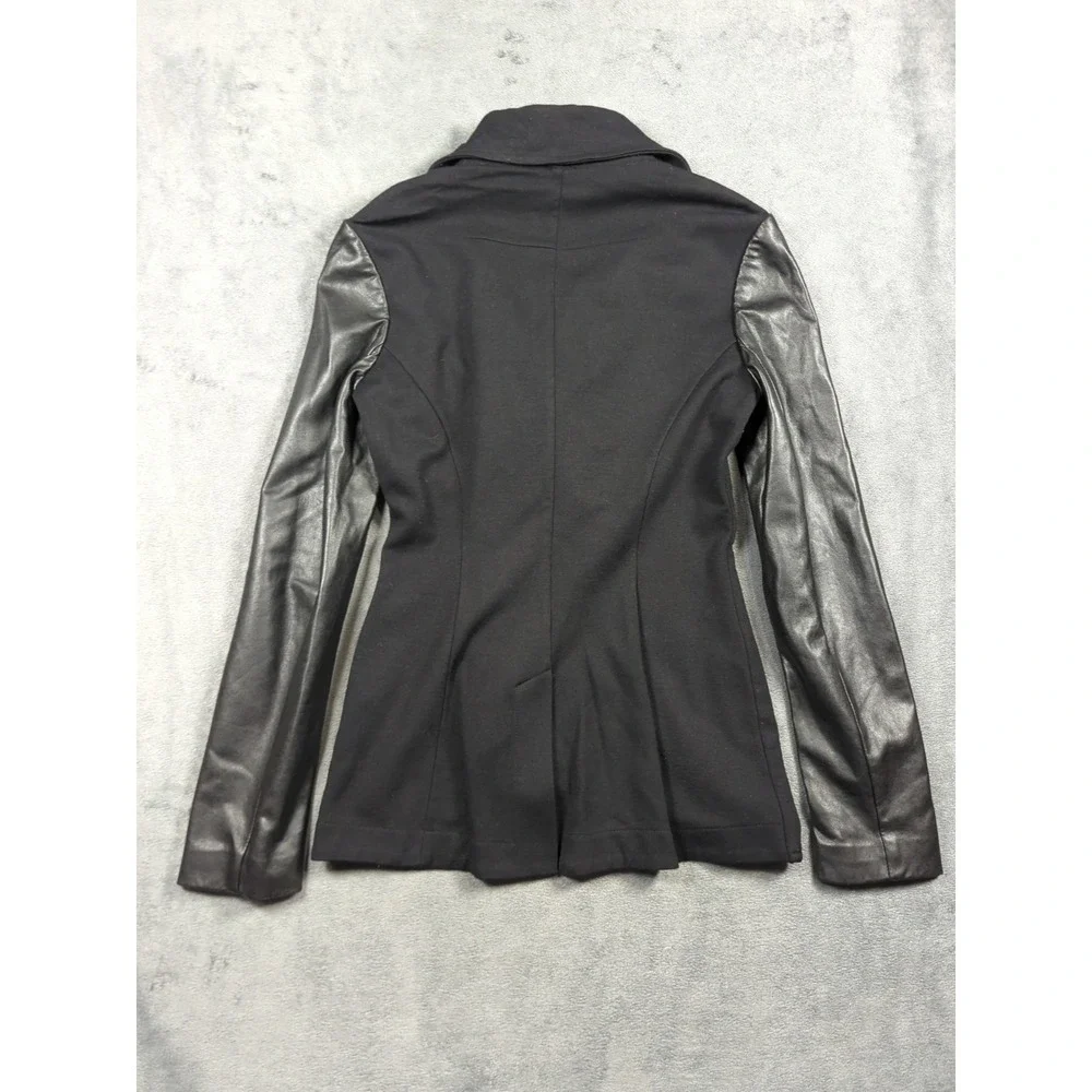 Bailey 44 Jacket Wrap Motorcycle Black 5-Button Faux Leather Women XS - Picture 7 of 9